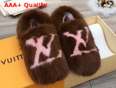 Louis Vuitton Dreamy Slippers Beige Mink Fur 1A4MD8 Replica