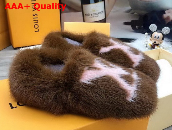 Louis Vuitton Dreamy Slippers Beige Mink Fur 1A4MD8 Replica
