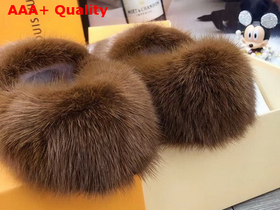 Louis Vuitton Dreamy Slippers Beige Mink Fur 1A4MD8 Replica