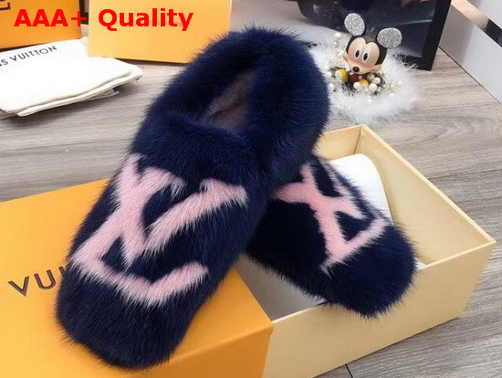 Louis Vuitton Dreamy Slippers Marine Mink Fur 1A4MD0 Replica