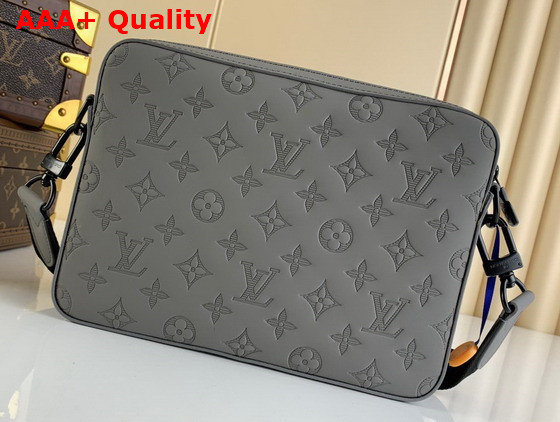 Louis Vuitton Duo Messenger in Anthracite Gray Monogram Shadow Calf Leather M46104 Replica