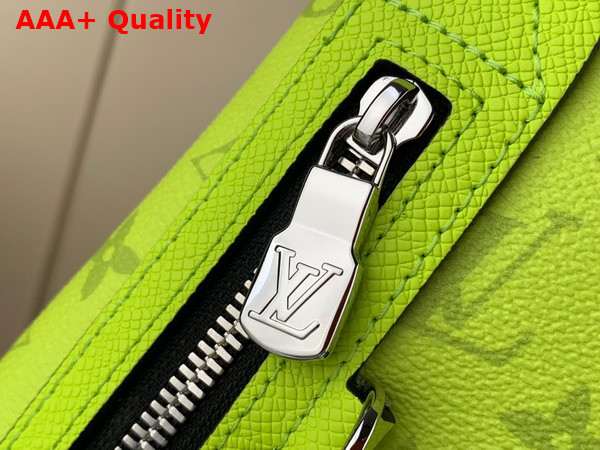 Louis Vuitton Duo Slingbag in Neon Yellow Monogram Coated Canvas and Taiga Cowhide Leather Replica