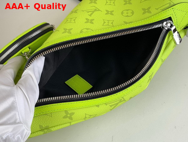 Louis Vuitton Duo Slingbag in Neon Yellow Monogram Coated Canvas and Taiga Cowhide Leather Replica