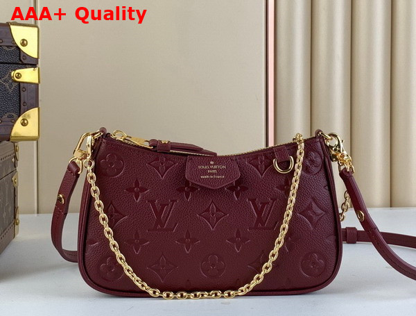 Louis Vuitton Easy Pouch On Strap in Burgundy Monogram Empreinte Leather Replica