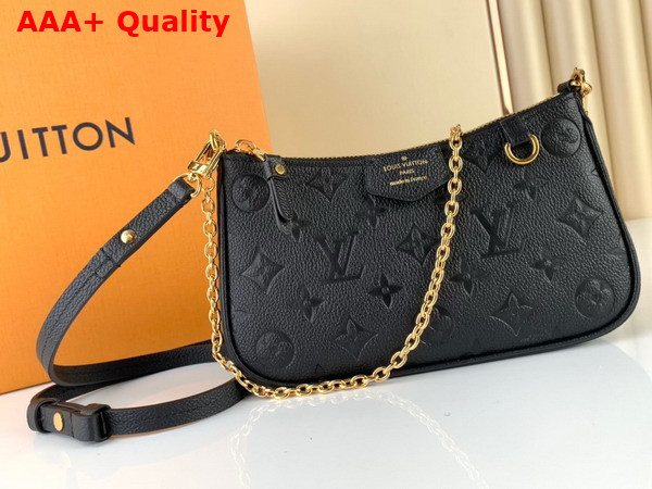 Louis Vuitton Eeasy Pouch On Strap Black Monogram Empreinte Leather M80349 Replica