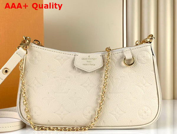 Louis Vuitton Eeasy Pouch On Strap Creme Monogram Empreinte Leather M81066 Replica