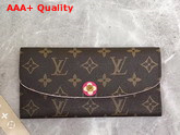 Louis Vuitton Emilie Wallet Monogram Canvas Decorative White and Red Blossoms M68331 Replica