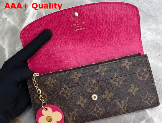 Louis Vuitton Emilie Wallet Monogram Canvas Decorative White and Red Blossoms M68331 Replica