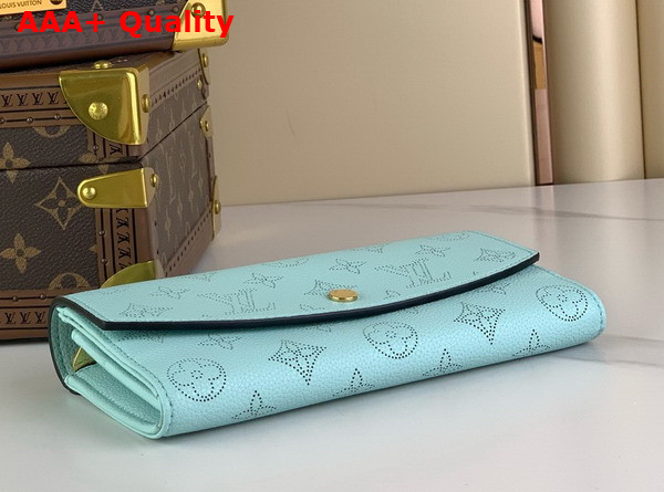 Louis Vuitton Emilie Wallet in Mineral Blue Mahina Perforated Calfskin Leather Replica