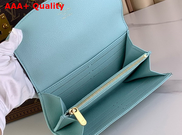 Louis Vuitton Emilie Wallet in Mineral Blue Mahina Perforated Calfskin Leather Replica