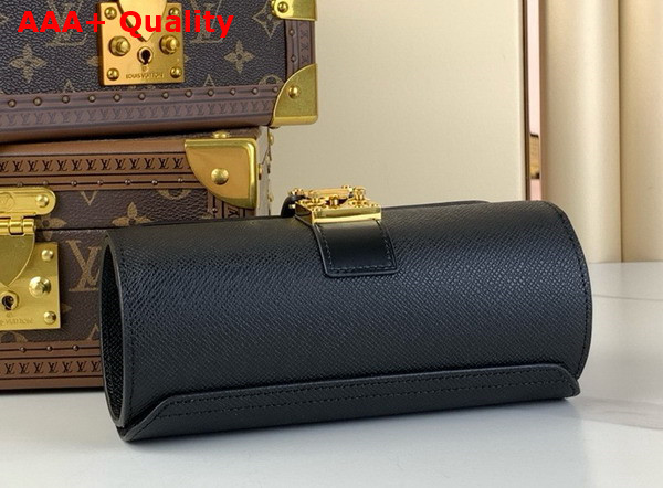 Louis Vuitton Etui Bijoux Jewelry Case in Black Taiga Leather Replica
