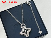 Louis Vuitton Ever Blossom Pendant White Gold Onyx Diamonds Replica