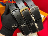 Louis Vuitton Everyday Pin 35mm Belt in Black Leather M8566U Replica