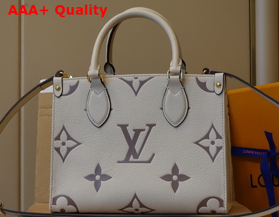 Louis Vuitton Exclusive Online Onthego PM Cream Bois de Rose Pink Bicolor Monogram Empreinte Leather M45654 Replica