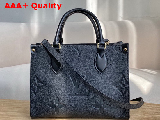 Louis Vuitton Exclusive Online Onthego PM Tote Black Monogram Empreinte Leather Replica