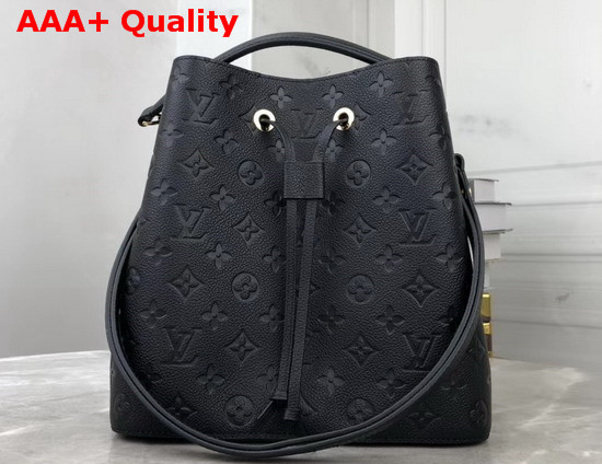 Louis Vuitton Exclusive Prelaunch Neonoe MM Black Monogram Empreinte Leather M45256 Replica