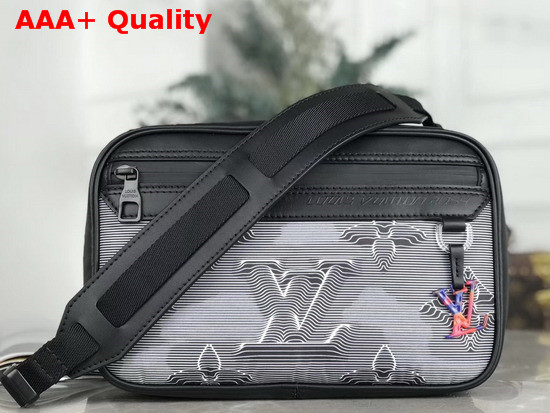 Louis Vuitton Expandable Messenger Gray Black Textile M55698 Replica