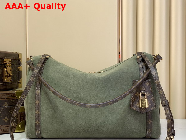 Louis Vuitton Express MM Handbag in Khaki Suede Calfskin M29230 Replica