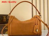 Louis Vuitton Express MM Tan Crocodile Embossed Suede Calfskin Replica