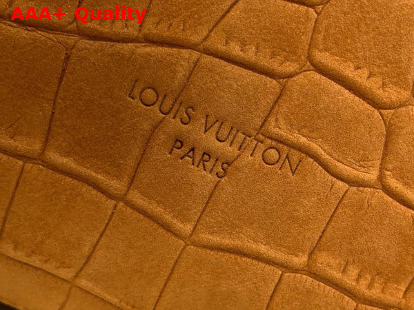 Louis Vuitton Express MM Tan Crocodile Embossed Suede Calfskin Replica
