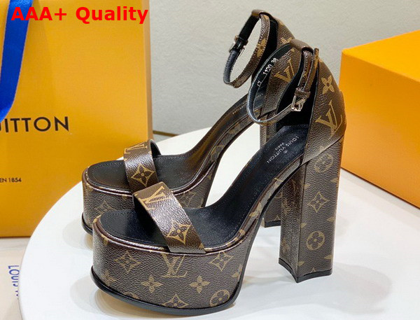 Louis Vuitton Fame Platform Sandal in Monogram Coated Canvas Replica
