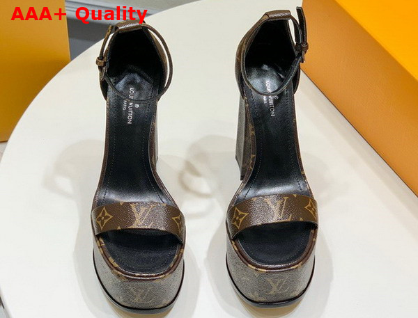 Louis Vuitton Fame Platform Sandal in Monogram Coated Canvas Replica