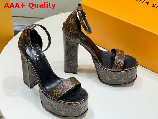 Louis Vuitton Fame Platform Sandal in Monogram Coated Canvas Replica