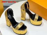 Louis Vuitton Fame Platform Sandal in Yellow Sequins 1AB3AI Replica