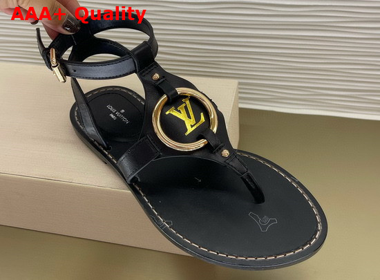 Louis Vuitton Faro Flat Sandal Black Calf Leather 1A8N1A Replica