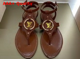 Louis Vuitton Faro Flat Sandal Cognac Brown Calf Leather 1A8N1Q Replica