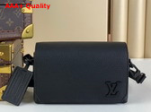 Louis Vuitton Fastline Weareable Wallet LV Aerogram Black Cowhide Leather M82085 Replica