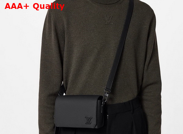 Louis Vuitton Fastline Weareable Wallet LV Aerogram Black Cowhide Leather M82085 Replica