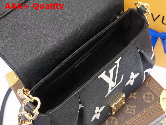 Louis Vuitton Favorite Bicolor Monogram Empreinte Leather Black Beige M45859 Replica