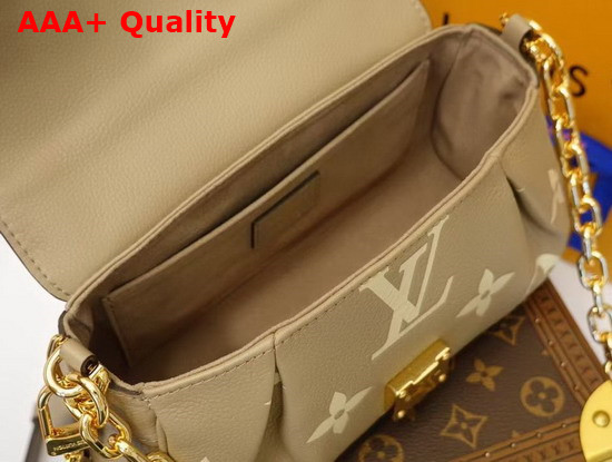 Louis Vuitton Favorite Bicolor Monogram Empreinte Leather Tourterelle Gray Cream M45836 Replica