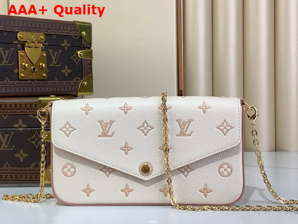 Louis Vuitton Felicie Pochette Bicolor Eden Embossed Grained Cowhide Leather M14968 Replica