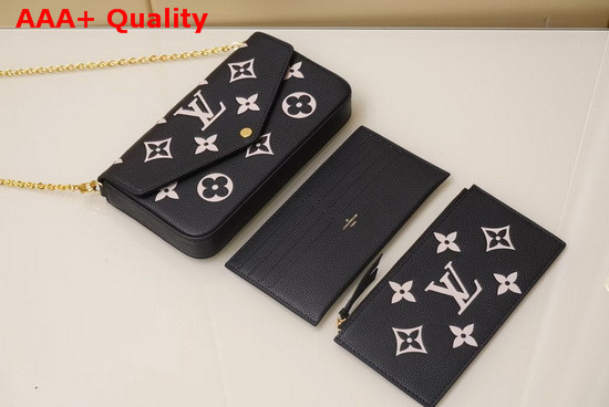 Louis Vuitton Felicie Pochette Black Monogram Empreinte Leather Replica