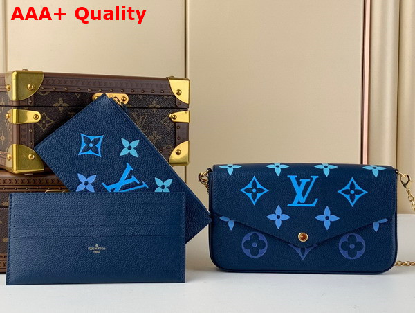 Louis Vuitton Felicie Pochette Gradient Blue Monogram Empreinte Embossed Supple Grained Cowhide Leather M82349 Replica