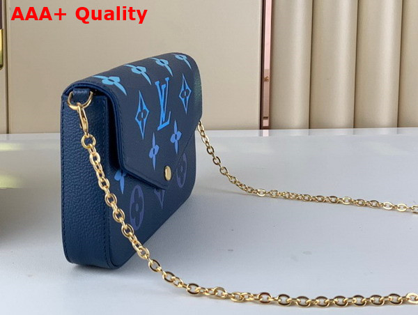 Louis Vuitton Felicie Pochette Gradient Blue Monogram Empreinte Embossed Supple Grained Cowhide Leather M82349 Replica