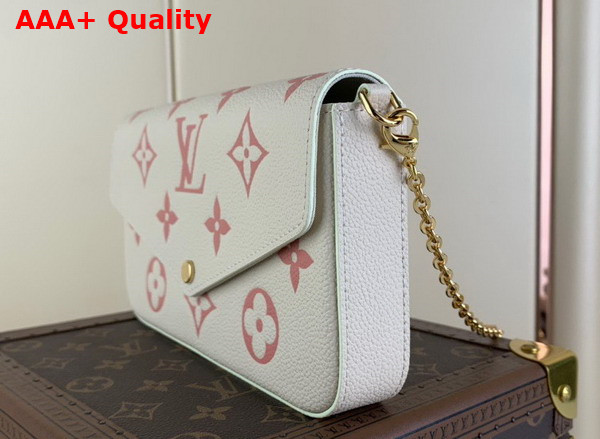 Louis Vuitton Felicie Pochette Monogram Empreinte Leather Creme Rose Trianon M82047 Replica