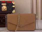 Louis Vuitton Felicie Pochette in Beige Monogram Empreinte Leather Replica