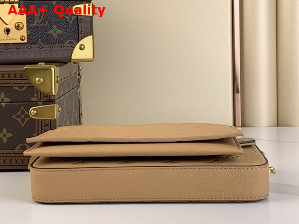 Louis Vuitton Felicie Pochette in Beige Monogram Empreinte Leather Replica