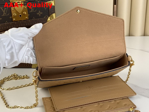 Louis Vuitton Felicie Pochette in Beige Monogram Empreinte Leather Replica