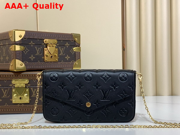 Louis Vuitton Felicie Pochette in Black Monogram Empreinte Leather M82477 Replica