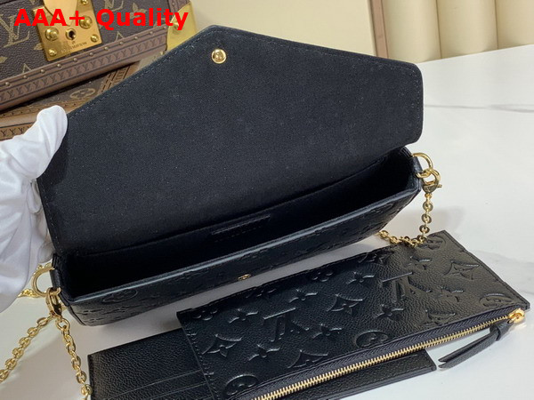 Louis Vuitton Felicie Pochette in Black Monogram Empreinte Leather M82477 Replica