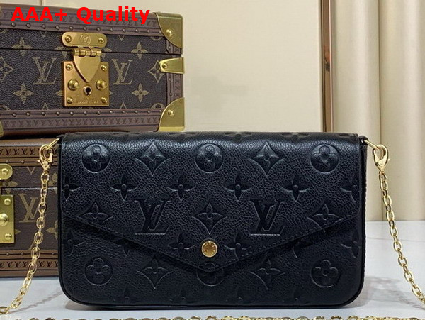 Louis Vuitton Felicie Pochette in Black Monogram Empreinte Leather M82477 Replica