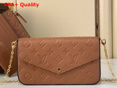 Louis Vuitton Felicie Pochette in Cognac Brown Monogram Empreinte Leather M81531 Replica