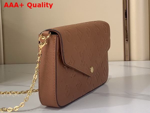 Louis Vuitton Felicie Pochette in Cognac Brown Monogram Empreinte Leather M81531 Replica