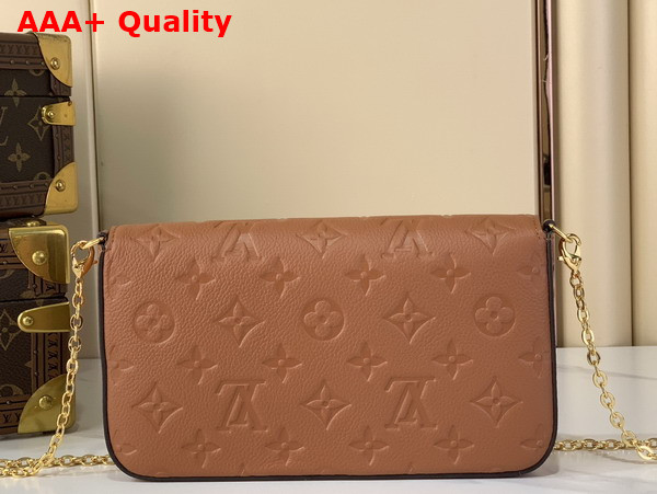 Louis Vuitton Felicie Pochette in Cognac Brown Monogram Empreinte Leather M81531 Replica