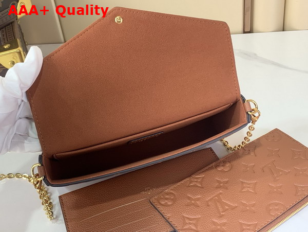 Louis Vuitton Felicie Pochette in Cognac Brown Monogram Empreinte Leather M81531 Replica