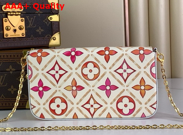 Louis Vuitton Felicie Pochette in Coral Monogram Tiles Canvas Replica